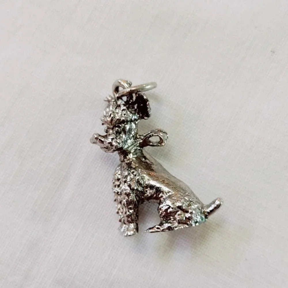 925 Sterling Silver Charm Poodle Pet Dog lover doggie collectible